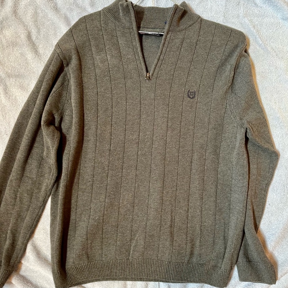 Solid 1/4 Zip Chaps Sweater